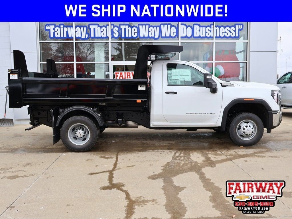2026 GMC Sierra 3500 HD Chassis Cab Pro in Summit White — front three-quarter view