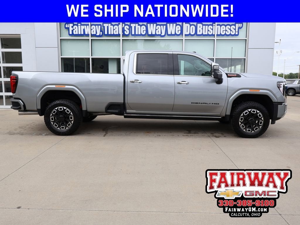 2026 GMC Sierra 3500 HD Denali in Sterling Metallic — front three-quarter view