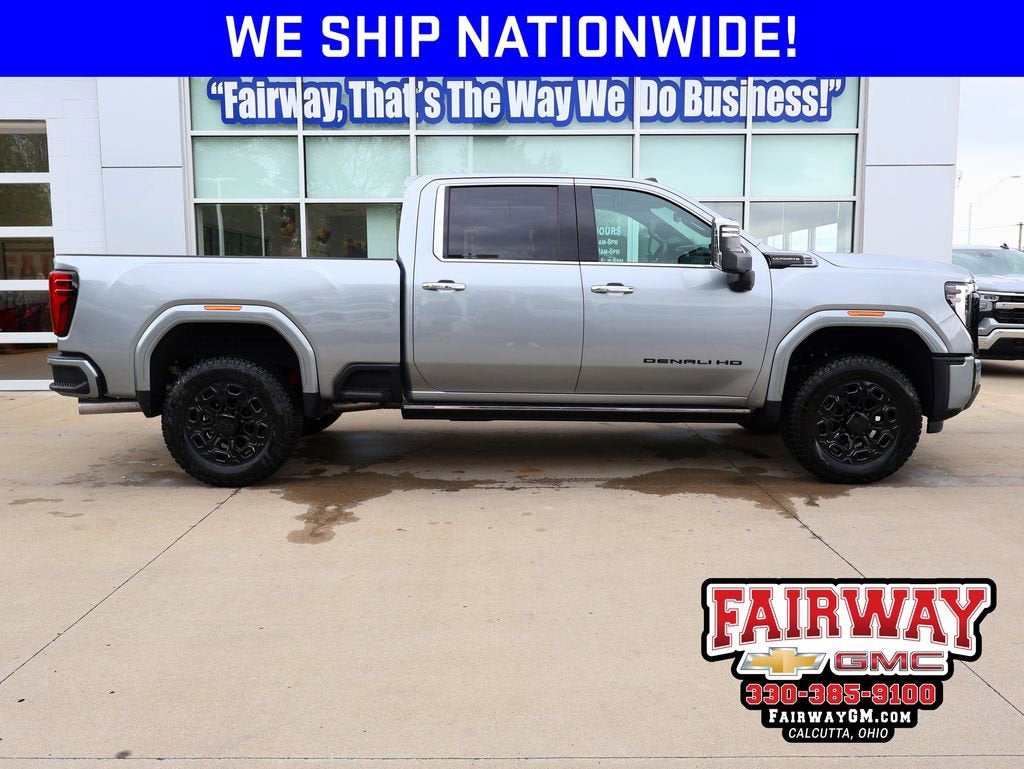 2026 GMC Sierra 3500 HD Denali Ultimate in Sterling Metallic — front three-quarter view