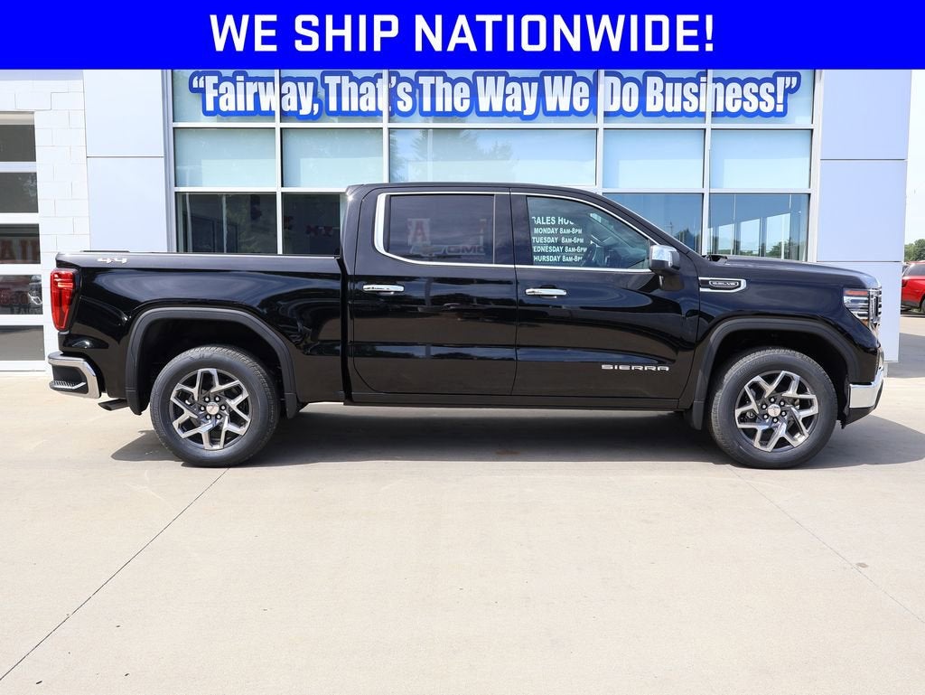 2026 GMC Sierra 1500 SLT in Onyx Black — front three-quarter view