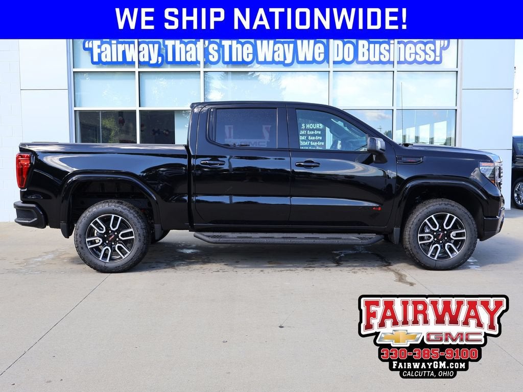 2026 GMC Sierra 1500 AT4 in Onyx Black — front three-quarter view