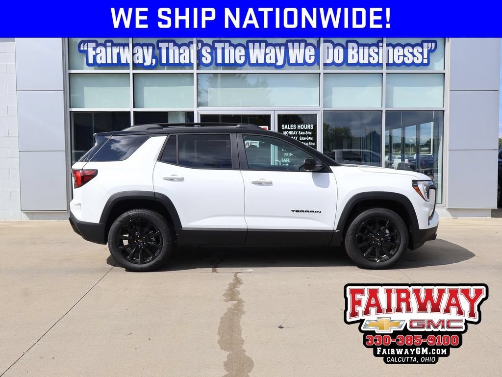 2027 GMC Terrain AWD Elevation in Summit White — front three-quarter view