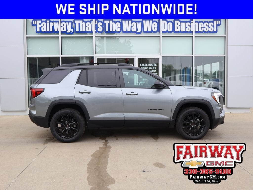 2027 GMC Terrain AWD Elevation in Sterling Metallic — front three-quarter view