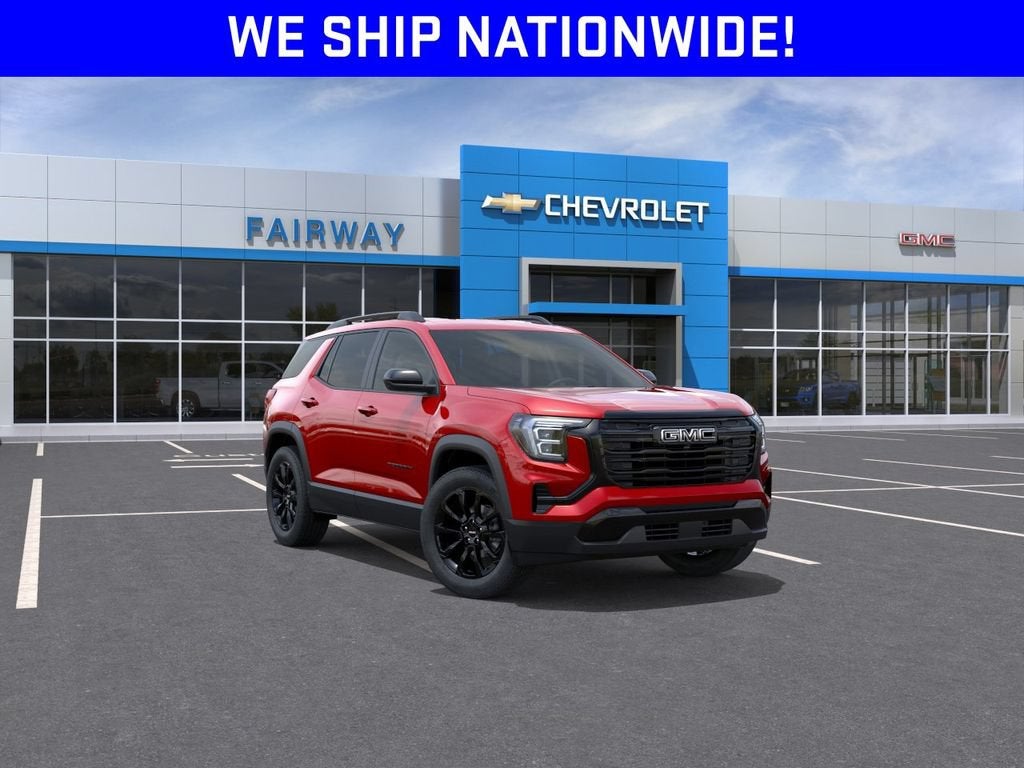 2027 GMC Terrain AWD Elevation in Volcanic Red Tintcoat — front three-quarter view