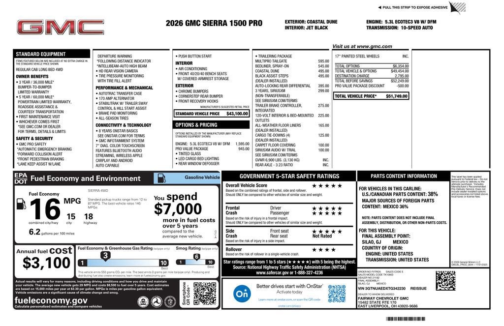 2026 GMC Sierra 1500 — interior view