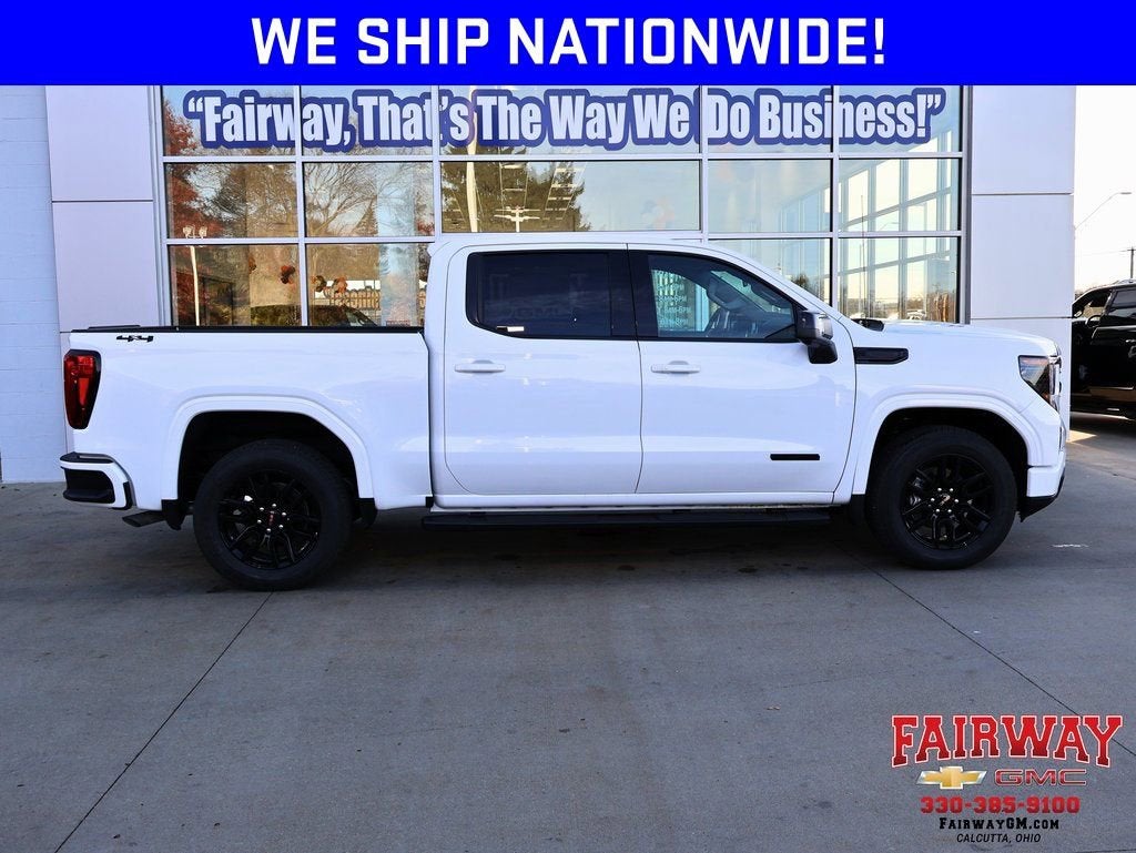 2026 GMC Sierra 1500 Elevation in Summit White — front three-quarter view