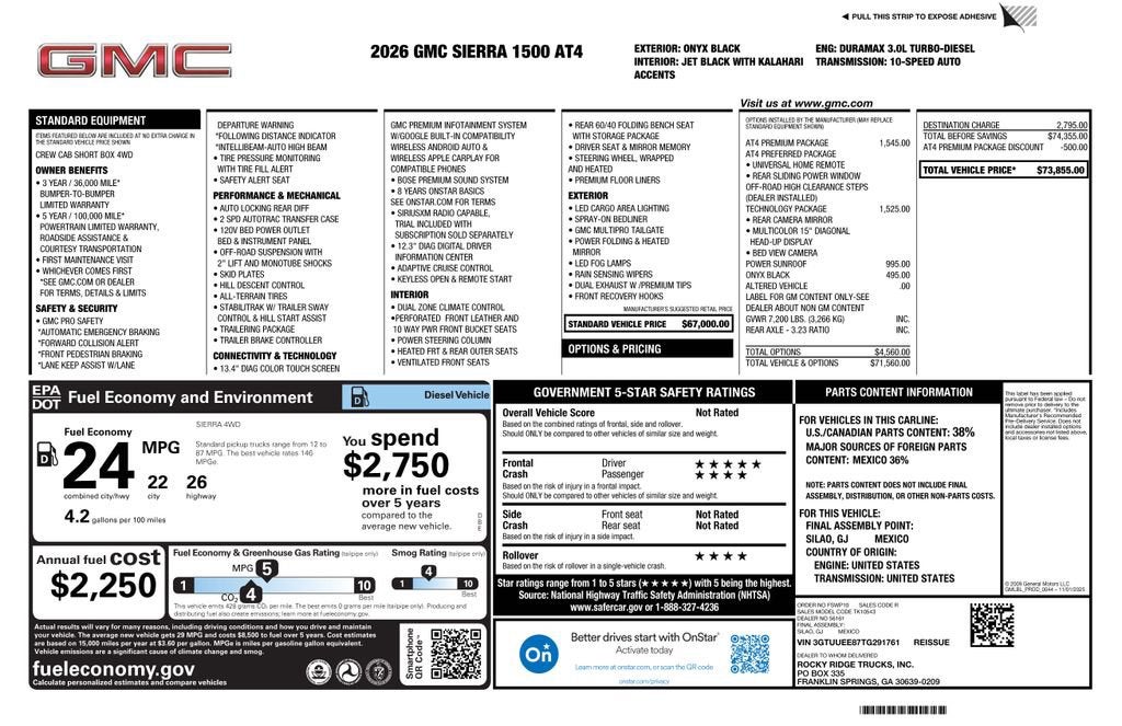 2026 GMC Sierra 1500 — interior view