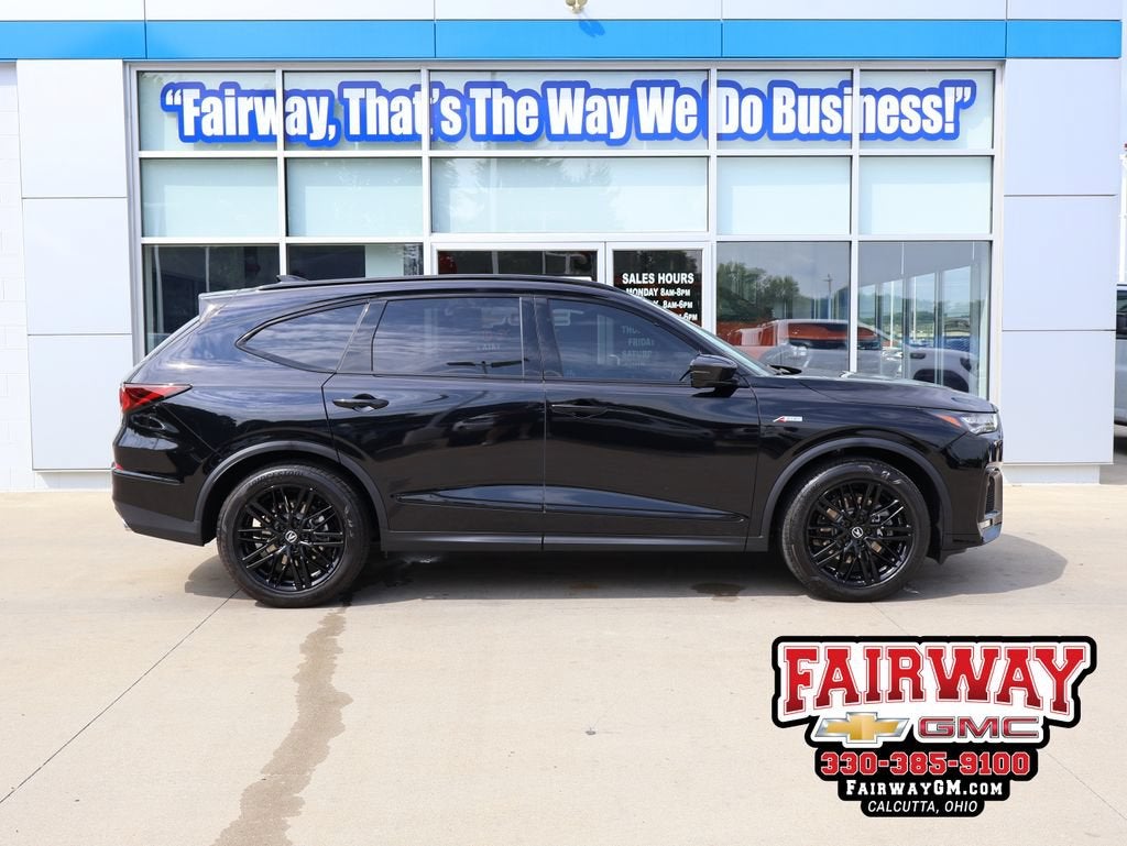 2026 Acura MDX A-SPEC Advance Package in Black — front three-quarter view